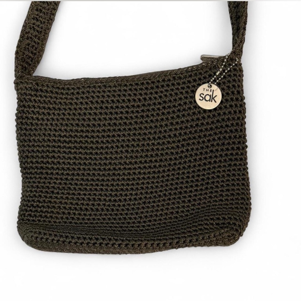 The Sak Olive Green Crochet Crossbody / Shoulder Bag